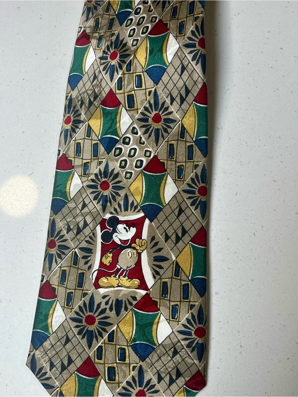 Vintage Officially Licensed‎ Mickey Mouse Patterned Silk Tie